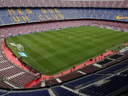 El Camp Nou en el Barcelona-La Palmas, cuando se jugó sin público.