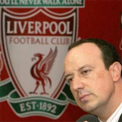 Benitez, en su conferencia de prensa en Liverpool.