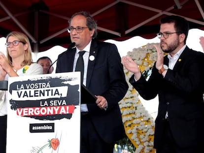 Quim Torra, en el acto de homenaje a los presos políticos.