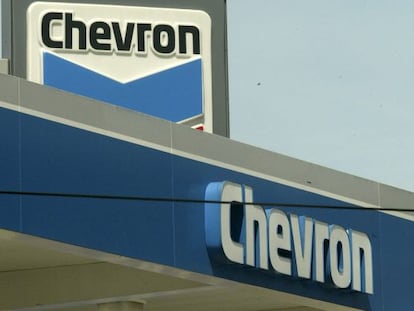 Logotipo da petroleira Chevron.