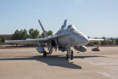 Un caza F-18 del Ala 12 del Ejército del Aire y del Espacio, en una imagen de archivo.
