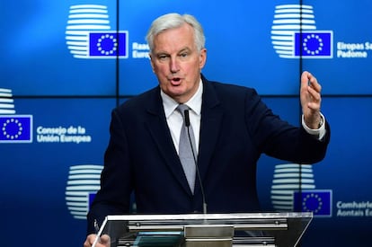 Michel Barnier durante una rueda de prensa.