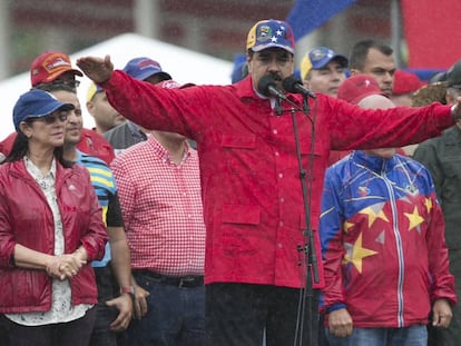 Nicol&aacute;s Maduro, durante una &#039;marcha anti-imperalista&#039; en Caracas.