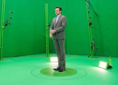 El actor Jon Hamm (Don Draper en 'Mad Men'), en el sistema de captura de imagen para crear hologramas de 8i.