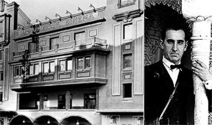 Fachada del Monumental Cinema (1922), de Madrid, y una fotografía de Teodoro Anasagasti en la Alhambra de Granada.