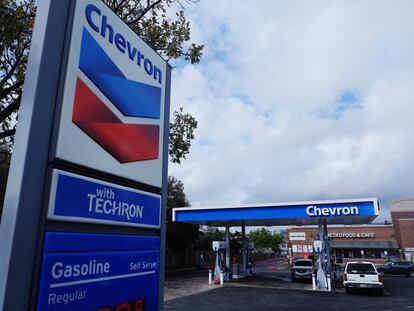 A Chevron gas station is seen in Austin, Texas, U.S., October 23, 2023.