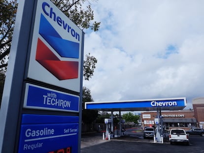 A Chevron gas station is seen in Austin, Texas, U.S., October 23, 2023.