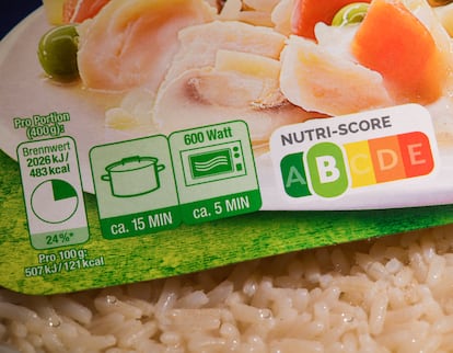 Un producto con etiquetado con el sistema Nutriscore en Alemania.