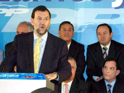 El candidato popular, hoy en Logroño.
