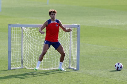 João Félix, durante un entrenamiento del Atlético de Madrid.