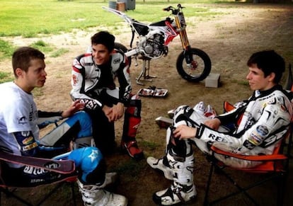 Tito Rabat , Alex Márquez y Marc Márquez.