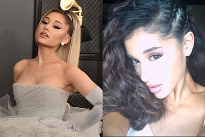 Ariana Grande. La cantante ha asociado su imagen pública a una coleta larga y lisa. Sin embargo, ni se lo deja tan largo ni lo tiene liso. Las extensiones y la plancha hacen el trabajo. A finales de marzo compartió en su cuenta de Twitter una imagen con sus rizos morenos naturales. Su madre recibió una alegría, como se puede entender al responderle: "Tus rizos naturales son un mundo aparte. Eres bella por dentro y por fuera, con el pelo real o cambiado. Te quiero".