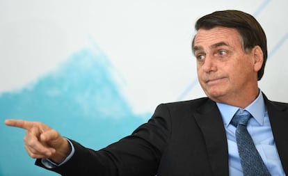 Presidente Jair Bolsonaro em evento no Palácio do Planalto.