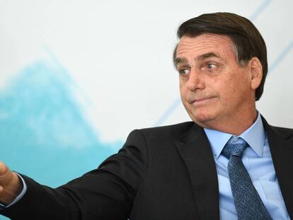 Presidente Jair Bolsonaro em evento no Palácio do Planalto.