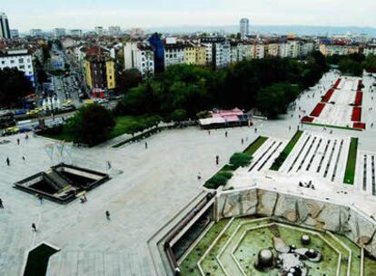 Panorámica de Sofía desde la azotea del Palacio Nacional de Cultura