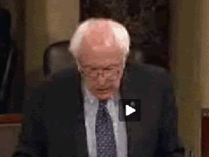 Bernie Sanders en el streaming recogido por Huffingtonpost.com