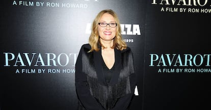 Nicoletta Mantovani, viuda de Luciano Pavarotti, en el estreno del documental 'Pavarotti', en Nueva York en mayo.