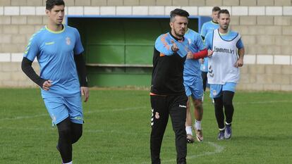 Rubén de la Barrera en el último entrenamiento de la Cultural.