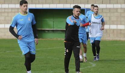 Rubén de la Barrera en el último entrenamiento de la Cultural.