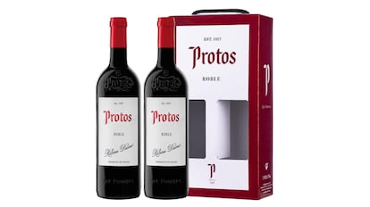 regalo barato para el dia del padre: estuche con asa incorporada con dos botellas de vino protos