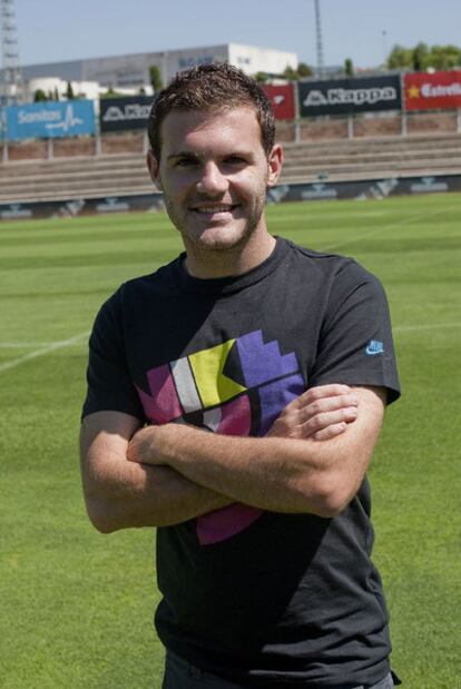 Juan Mata, en la ciudad deportiva del Valencia.