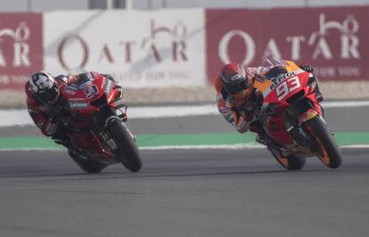 Marc Márquez, el 23 de febrero, durante los entrenamientos en Qatar.