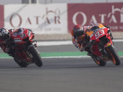 Marc Márquez, el 23 de febrero, durante los entrenamientos en Qatar.