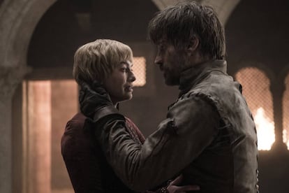 El reencuentro de Cersei y Jaime en el quinto capítulo de la octava temporada de 'Juego de tronos'.