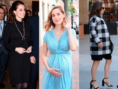 Kate Middleton y Eva Amurri con vestido de Seraphine y Natalie Portman vista a finales de noviembre con chaqueta de Hatch.