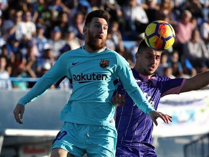 Messi, pugna con un jugador del Legan&eacute;s.