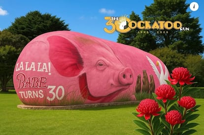 El monumento The Big Potato en el pueblo australiano de Robertson, en Nueva Gales del Sur, ha sido pintado por el muralista local Samuel Hall y rebautizado: por el cerdo (en inglés, pig), como The Pig Potato.