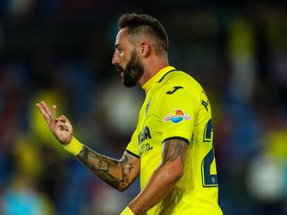 Jose Luis Morales of Villarreal celebrates a goal during the UEFA Conference League, football match played between Villarreal CF and FK Austria Wien at the Ceramica Stadium on October 6, 2022, in Castellon, Spain.
AFP7 
06/10/2022 ONLY FOR USE IN SPAIN