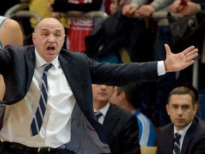 Laso, en un partido de la Euroliga