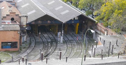 La cocheras de Metro en Cuatro Caminos. 