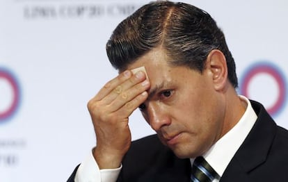 O presidente Peña Nieto na cúpula climática no Peru.