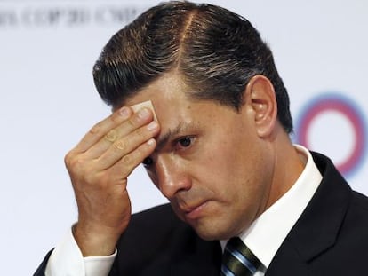 O presidente Peña Nieto na cúpula climática no Peru.