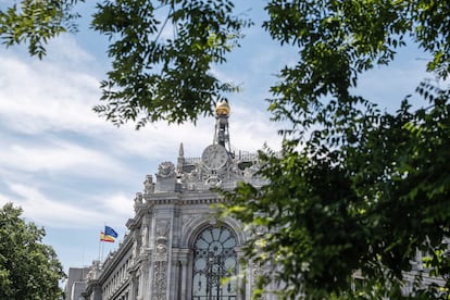 Exterior de la sede del Banco de España, en Madrid.