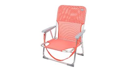Esta silla de playa, de aluminio y plegable, también resulta muy fácil de transportar. AKTIVE.
