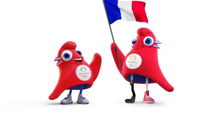 Los Phryges, las mascotas de los Juegos Olímpicos y Paralímpicos de París 2024.