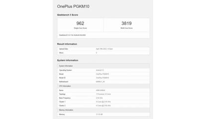 Benchmarks del OnePlus Ace