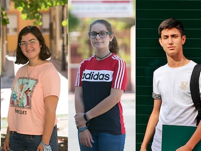 De izquierda a derecha, Lara (11 años), Raquel (16), María (13) y Víctor (17)