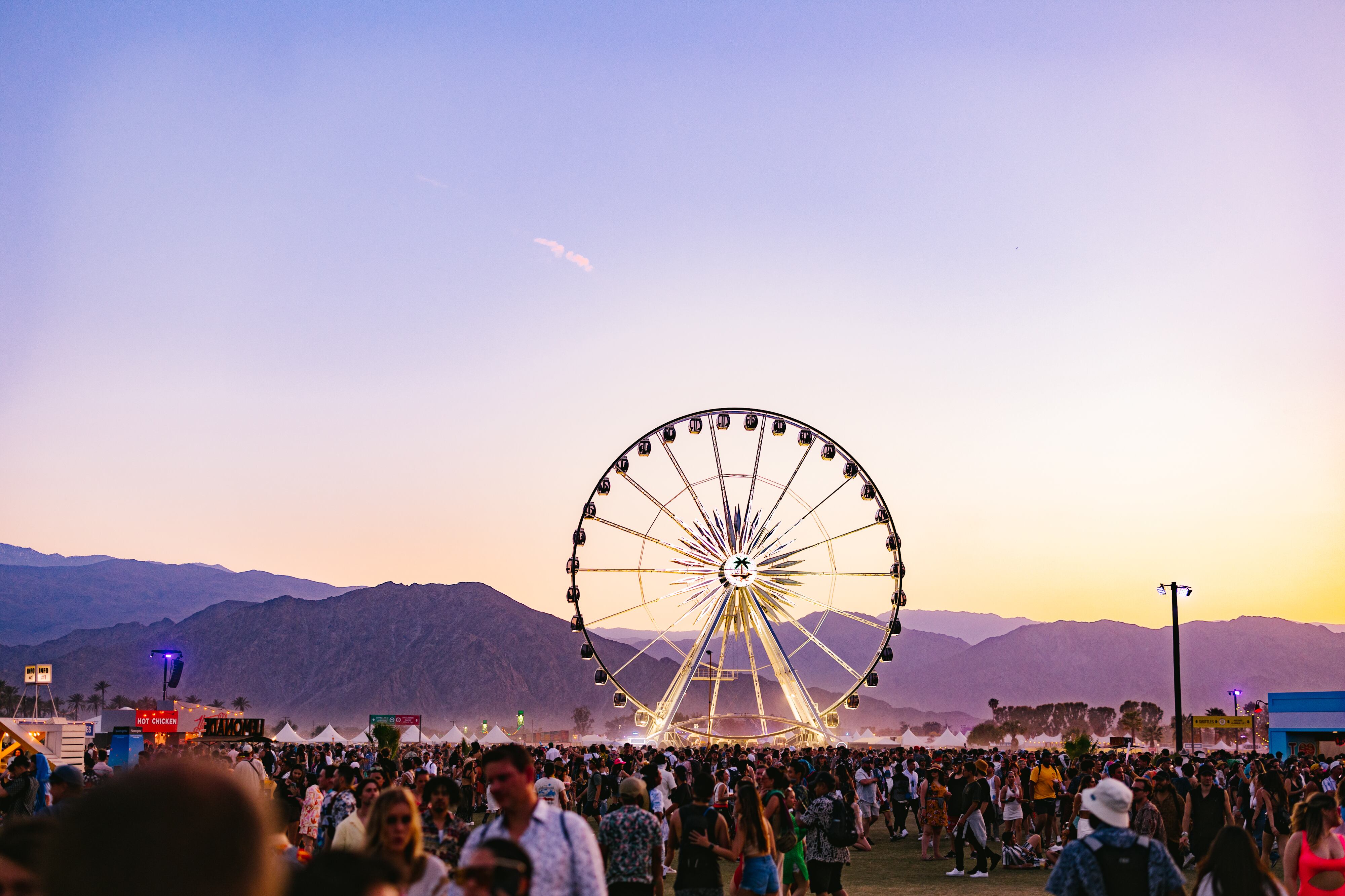 La noria de Coachella, festival que se celebra en Indio (California), en la edición de 2023. 