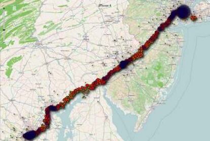 La  aplicación iPhone Tracker, permite ver los datos geográficos almacenados en un archivo oculto en iPhone e Ipad 3G.