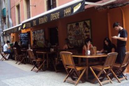 Terraza de La Cuchara de San Telmo, en lo Viejo (Donosti).