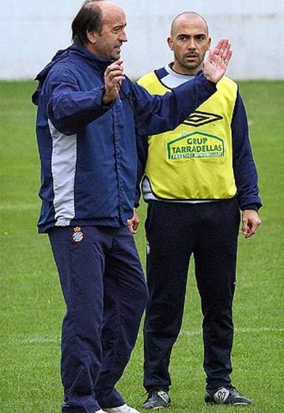 Lotina e Iván de la Peña, en un entrenamiento.