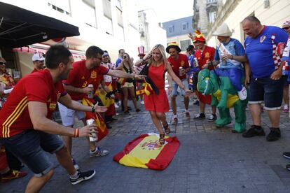 Seguidores de La Roja en Burdeos, el 21 de junio de 2016.