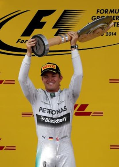 Rosberg celebra la victoria en Austria