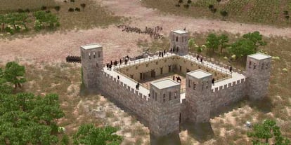 Reconstrucción del aspecto que podía tener el 'castellum' de Can Blai.