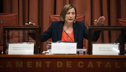 La presidenta del Parlament, Carme Forcadell, este mi&eacute;rcoles. 