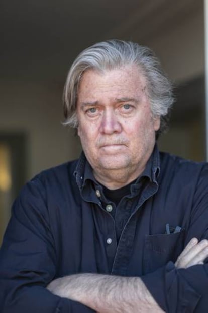 Steve Bannon, ayer en su apartamento de un hotel en Roma.